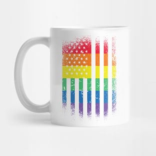 Rainbow American Flag Mug